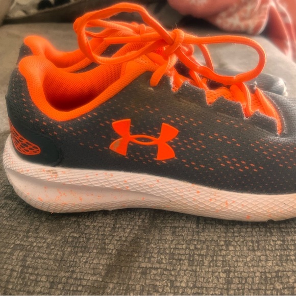 Under Armour Gray and Orange Sneakers with Breathable Mesh - Picture 2 of 5